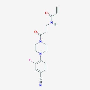 molecular formula C17H19FN4O2 B2485745 N-[3-[4-(4-Cyano-2-fluorophenyl)piperazin-1-yl]-3-oxopropyl]prop-2-enamide CAS No. 2361806-28-0