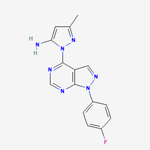 1-[1-(4-fluorophenyl)-1H-pyrazolo[3,4-d]pyrimidin-4-yl]-3-methyl-1H-pyrazol-5-amine