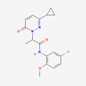 molecular formula C17H18ClN3O3 B2485760 N-(5-chloro-2-methoxyphenyl)-2-(3-cyclopropyl-6-oxopyridazin-1(6H)-yl)propanamide CAS No. 2034468-78-3