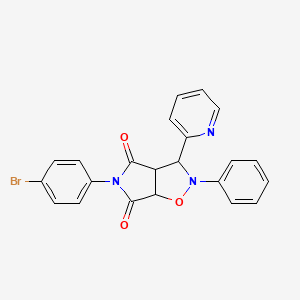 molecular formula C22H16BrN3O3 B2485764 5-(4-bromophenyl)-2-phenyl-3-(pyridin-2-yl)-hexahydro-2H-pyrrolo[3,4-d][1,2]oxazole-4,6-dione CAS No. 342615-53-6