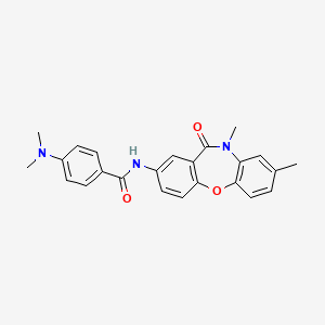 molecular formula C24H23N3O3 B2485765 N-(8,10-dimethyl-11-oxo-10,11-dihydrodibenzo[b,f][1,4]oxazepin-2-yl)-4-(dimethylamino)benzamide CAS No. 1210947-99-1