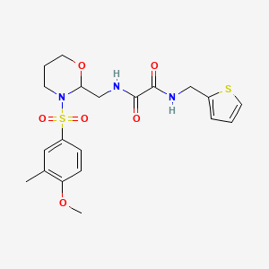 N-[[3-(4-methoxy-3-methylphenyl)sulfonyl-1,3-oxazinan-2-yl]methyl]-N'-(thiophen-2-ylmethyl)oxamide