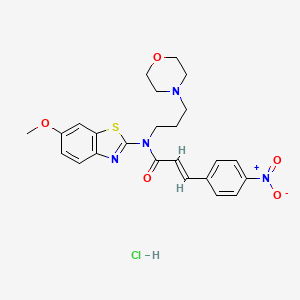 molecular formula C24H27ClN4O5S B2485777 (E)-N-(6-甲氧基苯并[d]噻唑-2-基)-N-(3-吗啉基丙基)-3-(4-硝基苯基)丙烯酰胺盐酸盐 CAS No. 1217195-62-4