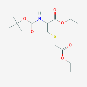 molecular formula C14H25NO6S B2485783 Ethyl 2-[(tert-butoxycarbonyl)amino]-3-[(2-ethoxy-2-oxoethyl)sulfanyl]propanoate CAS No. 96846-35-4