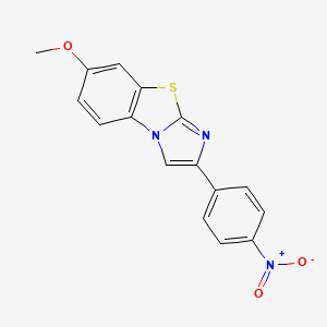 molecular formula C16H11N3O3S B2485789 6-Methoxy-2-(4-nitrophenyl)imidazo[2,1-b][1,3]benzothiazole CAS No. 24247-22-1