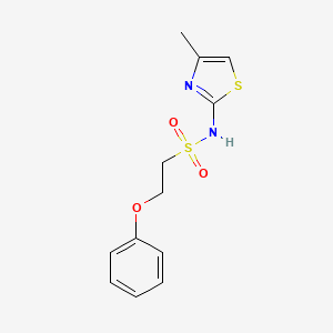 molecular formula C12H14N2O3S2 B2485790 N-(4-methylthiazol-2-yl)-2-phenoxyethanesulfonamide CAS No. 1351654-64-2