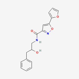 molecular formula C17H16N2O4 B2485792 5-(呋喃-2-基)-N-(2-羟基-3-苯基丙基)异噁唑-3-甲酰胺 CAS No. 1351584-54-7