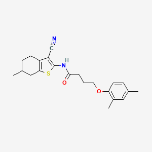 molecular formula C22H26N2O2S B2485797 N-(3-氰基-6-甲基-4,5,6,7-四氢-1-苯并噻吩-2-基)-4-(2,4-二甲基苯氧基)丁酰胺 CAS No. 496036-35-2