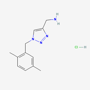 molecular formula C12H17ClN4 B2485806 (1-(2,5-dimethylbenzyl)-1H-1,2,3-triazol-4-yl)methanamine hydrochloride CAS No. 2176069-53-5