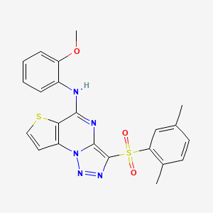 3-((2,5-dimethylphenyl)sulfonyl)-N-(2-methoxyphenyl)thieno[2,3-e][1,2,3]triazolo[1,5-a]pyrimidin-5-amine