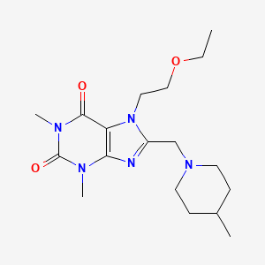 7-(2-Ethoxyethyl)-1,3-dimethyl-8-[(4-methylpiperidin-1-yl)methyl]purine-2,6-dione