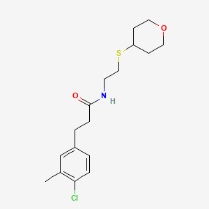 3-(4-chloro-3-methylphenyl)-N-(2-((tetrahydro-2H-pyran-4-yl)thio)ethyl)propanamide