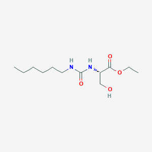 molecular formula C12H24N2O4 B2485832 N-(Hexylcarbamoyl)serine ethyl ester CAS No. 532928-01-1