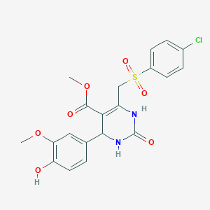 Methyl 6-(((4-chlorophenyl)sulfonyl)methyl)-4-(4-hydroxy-3-methoxyphenyl)-2-oxo-1,2,3,4-tetrahydropyrimidine-5-carboxylate