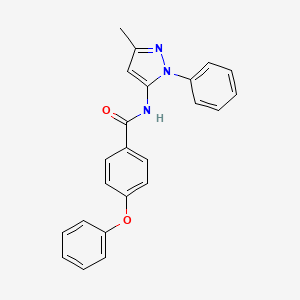 molecular formula C23H19N3O2 B2485840 N-(3-甲基-1-苯基-1H-吡唑-5-基)-4-苯氧基苯田酰胺 CAS No. 1207028-18-9