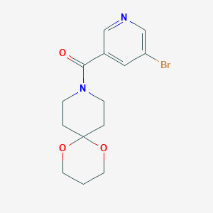 molecular formula C14H17BrN2O3 B2485845 (5-Bromopyridin-3-yl)(1,5-dioxa-9-azaspiro[5.5]undecan-9-yl)methanone CAS No. 1798028-88-2