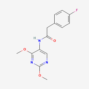 molecular formula C14H14FN3O3 B2485858 N-(2,4-二甲氧基嘧啶-5-基)-2-(4-氟苯基)乙酰胺 CAS No. 1797082-77-9