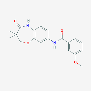 B2485859 N-(3,3-dimethyl-4-oxo-2,3,4,5-tetrahydrobenzo[b][1,4]oxazepin-8-yl)-3-methoxybenzamide CAS No. 921810-86-8