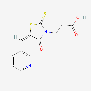 molecular formula C12H10N2O3S2 B2485865 (E)-3-(4-氧代-5-(吡啶-3-基甲亚烯)-2-硫代噻唑烷-3-基)丙酸 CAS No. 301683-61-4