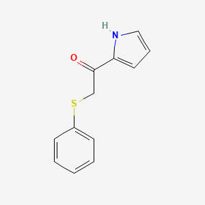 molecular formula C12H11NOS B2485867 2-苯基硫醇-1-(1H-吡咯-2-基)乙酮 CAS No. 222047-13-4