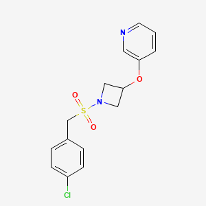 molecular formula C15H15ClN2O3S B2485868 3-((1-((4-氯苯甲基)磺酰)氮杂环丁烷-3-基)氧基)吡啶 CAS No. 1903115-49-0
