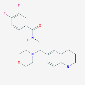 molecular formula C23H27F2N3O2 B2485871 3,4-difluoro-N-(2-(1-methyl-1,2,3,4-tetrahydroquinolin-6-yl)-2-morpholinoethyl)benzamide CAS No. 921896-09-5