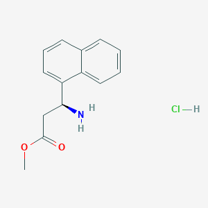 molecular formula C14H16ClNO2 B2485874 methyl (3S)-3-amino-3-(naphthalen-1-yl)propanoate hydrochloride CAS No. 1245606-67-0