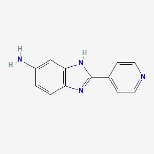 molecular formula C12H10N4 B2485879 2-pyridin-4-yl-3H-benzimidazol-5-amine CAS No. 1724-67-0
