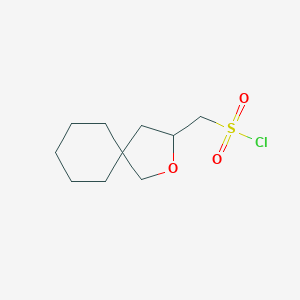 molecular formula C10H17ClO3S B2485884 2-Oxaspiro[4.5]decan-3-ylmethanesulfonyl chloride CAS No. 2090559-66-1