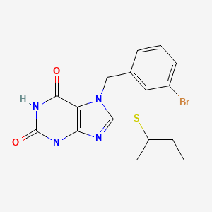 molecular formula C17H19BrN4O2S B2485900 7-(3-bromobenzyl)-8-(sec-butylthio)-3-methyl-1H-purine-2,6(3H,7H)-dione CAS No. 331675-61-7