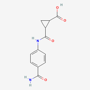 molecular formula C12H12N2O4 B2485902 2-[(4-羰胺基苯基)羰胺基]环丙烷-1-羧酸 CAS No. 866151-34-0