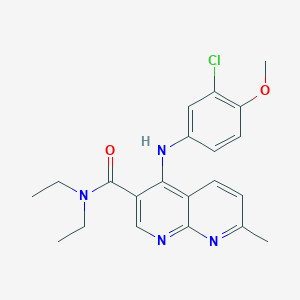 4-((3-chloro-4-methoxyphenyl)amino)-N,N-diethyl-7-methyl-1,8-naphthyridine-3-carboxamide