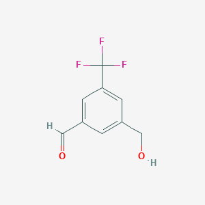 molecular formula C9H7F3O2 B2485906 3-(Hydroxymethyl)-5-(trifluoromethyl)benzaldehyde CAS No. 1289165-43-0