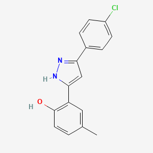2-(5-(4-chlorophenyl)-1H-pyrazol-3-yl)-4-methylphenol
