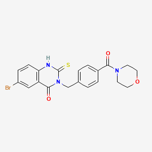 molecular formula C20H18BrN3O3S B2485939 6-溴-3-[[4-(吗啉-4-甲酰)苯基]甲基]-2-硫代-1H-喹唑啉-4-酮 CAS No. 422287-06-7