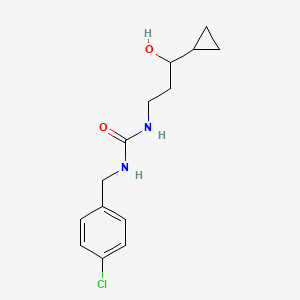 molecular formula C14H19ClN2O2 B2485945 1-(4-Chlorobenzyl)-3-(3-cyclopropyl-3-hydroxypropyl)urea CAS No. 1396807-73-0