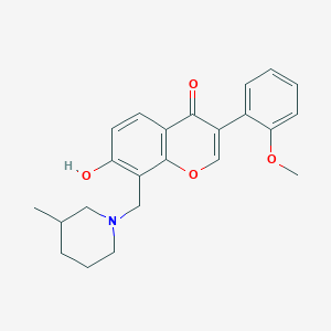 molecular formula C23H25NO4 B2485950 7-hydroxy-3-(2-methoxyphenyl)-8-((3-methylpiperidin-1-yl)methyl)-4H-chromen-4-one CAS No. 637746-51-1