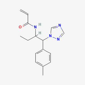 molecular formula C16H20N4O B2485951 N-[1-(4-methylphenyl)-1-(1H-1,2,4-triazol-1-yl)butan-2-yl]prop-2-enamide CAS No. 2094507-19-2
