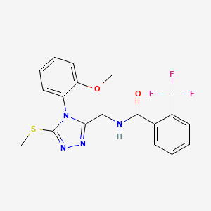 N-((4-(2-methoxyphenyl)-5-(methylthio)-4H-1,2,4-triazol-3-yl)methyl)-2-(trifluoromethyl)benzamide