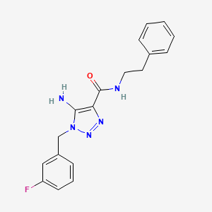 molecular formula C18H18FN5O B2485976 5-amino-1-(3-fluorobenzyl)-N-(2-phenylethyl)-1H-1,2,3-triazole-4-carboxamide CAS No. 865656-20-8