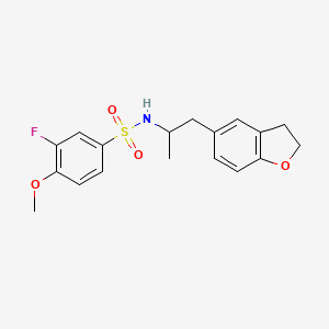 N-(1-(2,3-dihydrobenzofuran-5-yl)propan-2-yl)-3-fluoro-4-methoxybenzenesulfonamide