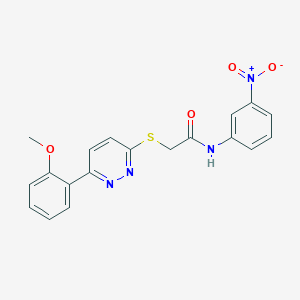 molecular formula C19H16N4O4S B2485992 2-[6-(2-甲氧基苯基)吡啶并[3,2-d]嘧啶-3-基]硫醚-N-(3-硝基苯基)乙酰胺 CAS No. 893981-31-2