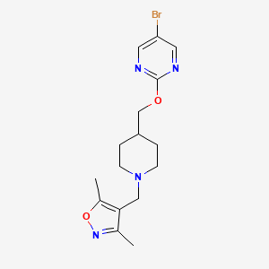 4-[[4-[(5-Bromopyrimidin-2-yl)oxymethyl]piperidin-1-yl]methyl]-3,5-dimethyl-1,2-oxazole