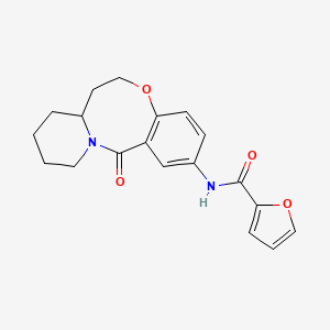 molecular formula C19H20N2O4 B2486004 N-(13-oxo-6,7,7a,8,9,10,11,13-octahydrobenzo[b]pyrido[1,2-e][1,5]oxazocin-2-yl)furan-2-carboxamide CAS No. 1226442-50-7