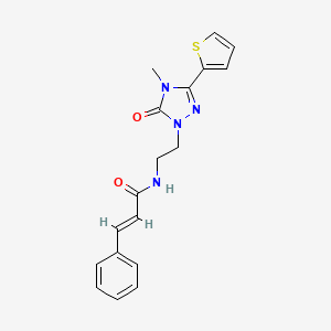 N-(2-(4-methyl-5-oxo-3-(thiophen-2-yl)-4,5-dihydro-1H-1,2,4-triazol-1-yl)ethyl)cinnamamide