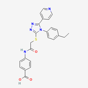 4-(2-{[4-(4-ethylphenyl)-5-(pyridin-4-yl)-4H-1,2,4-triazol-3-yl]sulfanyl}acetamido)benzoic acid