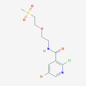 molecular formula C11H14BrClN2O4S B2486009 5-bromo-2-chloro-N-[2-(2-methanesulfonylethoxy)ethyl]pyridine-3-carboxamide CAS No. 1376375-44-8