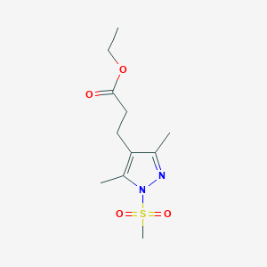 molecular formula C11H18N2O4S B2486016 Ethyl 3-(3,5-dimethyl-1-(methylsulfonyl)-1H-pyrazol-4-yl)propanoate CAS No. 1005582-15-9