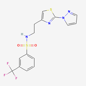 N-(2-(2-(1H-pyrazol-1-yl)thiazol-4-yl)ethyl)-3-(trifluoromethyl)benzenesulfonamide