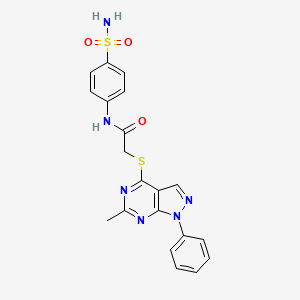 2-((6-methyl-1-phenyl-1H-pyrazolo[3,4-d]pyrimidin-4-yl)thio)-N-(4-sulfamoylphenyl)acetamide